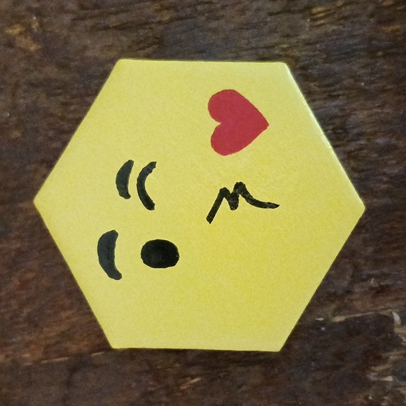 Five Hand Painted Emoji Magnets - Picture 4 of 7